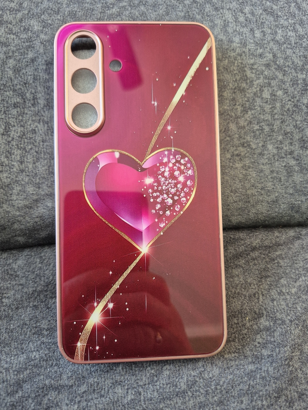 Pink Heart Sparkle Phone Case - Compatible Cell Phone Accessory. Samsung S25FE